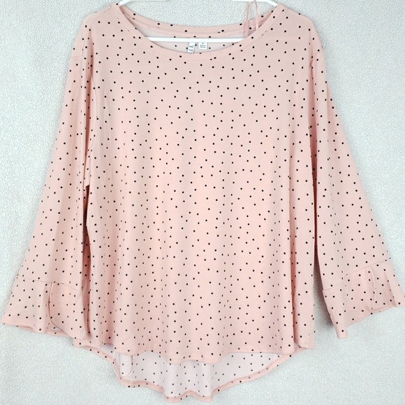 Elle Tops - ELLE Pink Polka Dot Top Size XL